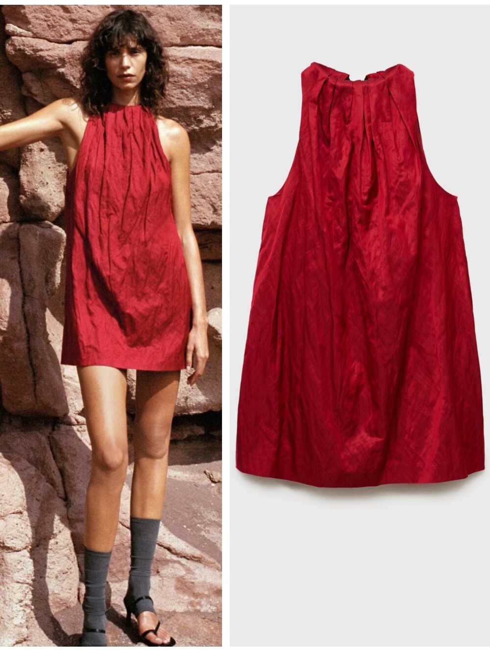 MANGO Selection Halter Puff Dress